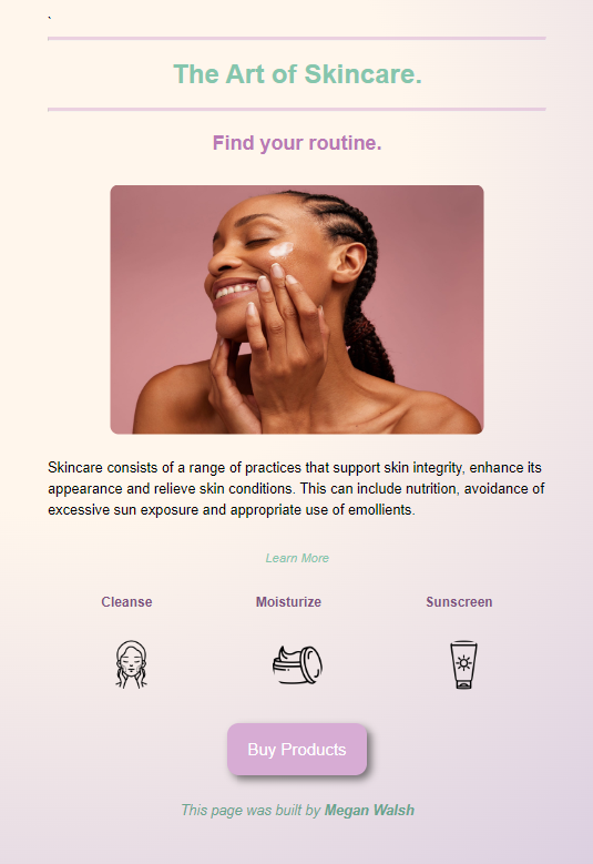 Skincare Landing Page